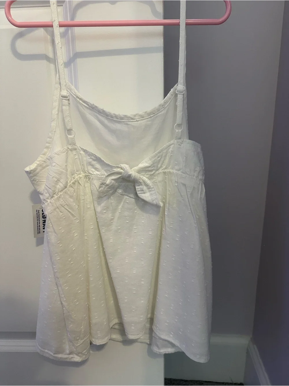 Old Navy White Tie-Front Spaghetti Tank Top
